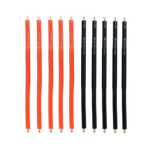 SPCMAKER 5pcs Red Cable and 5pcs Black Cable 60mm 18AWG Silicone Cable Wire DIY For Battery ESC Motor RC Drone