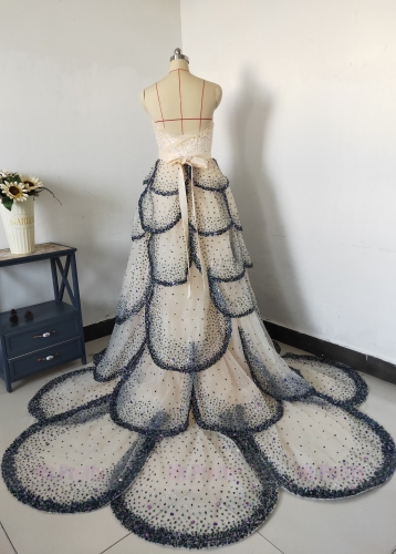 Luxury Handmade Vintage Beaded Sequin  Prom Dress