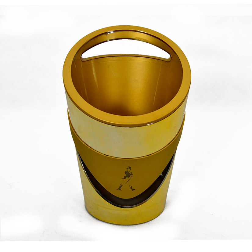 Jixi ABS led double walled ice bucket with golden color