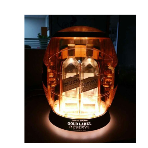 OEM 鹅蛋型尊尼获加金牌LED发光展示冰酒桶， 头盔型亚克力尊尼获加展示冰桶