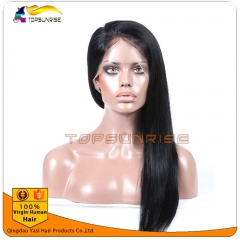 Factory direct sales ,100% virgin human hair full lace wig with baby hair silk stright full lace human hair for black women