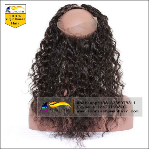 100% human hair Pre Plucked  360 Lace Frontal Closure  Virgin human Hair curly 360 lace Frontal With Natural Hairline Baby Hair