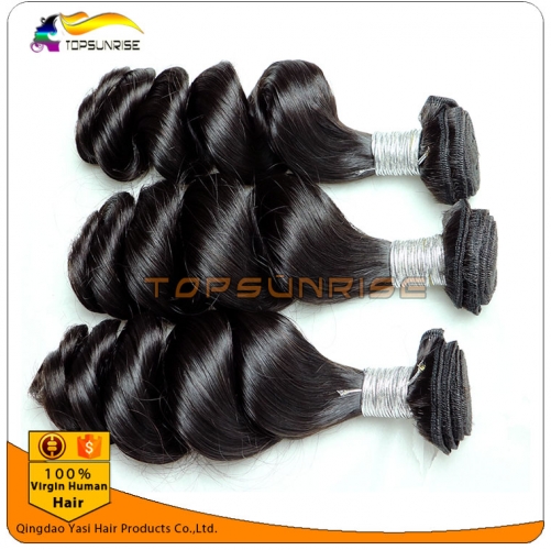 Wholesale 8A unprocessed virgin peruvian hair loose wave, 100% human hair natural color, double drawn,8-30inch instock no shedding no tangle