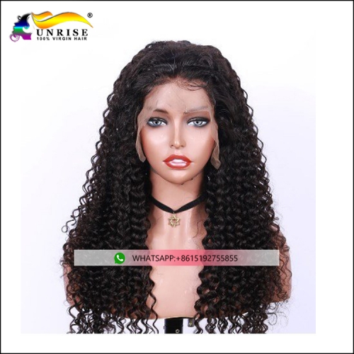 Top quality deep curly peruca with remy hair front lace wig unprocessed hair for girls