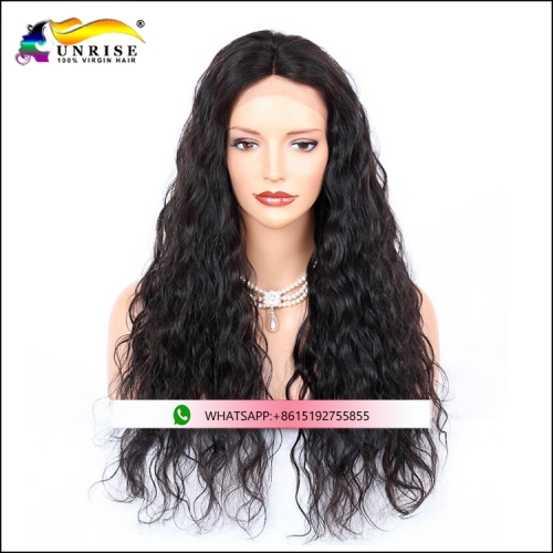 Wholesale price 300% density loose wave lace wig high density peruca unprocessed hair front lace Malaysian wig loose wave hair for girls