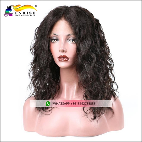 Wholesale price lace front loose curly wig for lady pre plucked loose curly peruca with baby hair