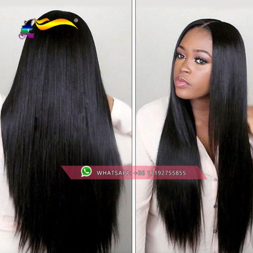 Wholesale 100% Human hair 300% density silk straight lace front wig glueless,high density brazilian hair lace front  wig with baby hair