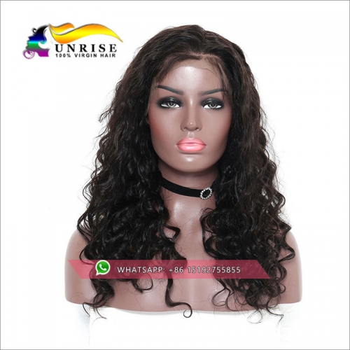Wholesale price high density curly lace front wig Brazilian hair for lady body wave peruca virgin human hair