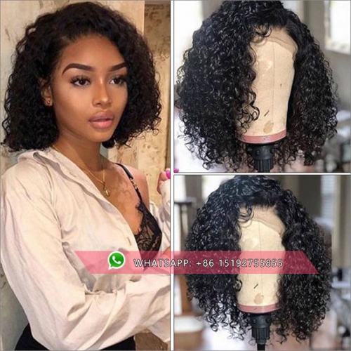 100%  human hair curly bob wigs,Brazilian  remy hair bob wigs Pre Plucked,natural color ,250% density