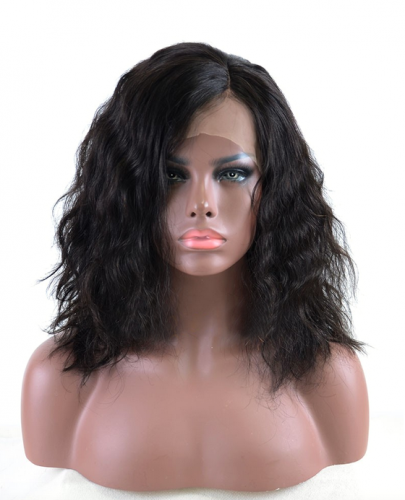 100%  human hair natural wave bob wigs,Brazilian  remy hair bob wigs Pre Plucked,natural color ,250% density