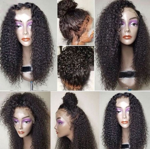 Top Quality 100% human hair curly full lace wigs with baby hair ,Glueless  lace wig 130% density  brazilian Pre plucked