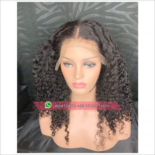 Brazilian Lace Front Curly Wig Human Hair With Baby Hair 300% Density 13*4 Lace Wig Remy Hair Pre Plucked