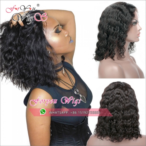 Fashion brazilian human hair bob cut Wigs pre plucked 130% ,150% density, Loose curly full lace bob wigs