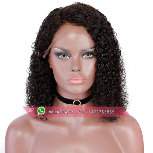 Fashion brazilian human hair short bob Wigs pre plucked 130% ,150% density, Tight curly full lace bob wigs