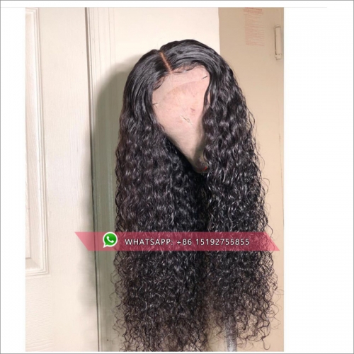 Water wave brazilian Hair lace wigs,African American Hairstyle  100% humanr Hair lace front Wigs Pre Plucked
