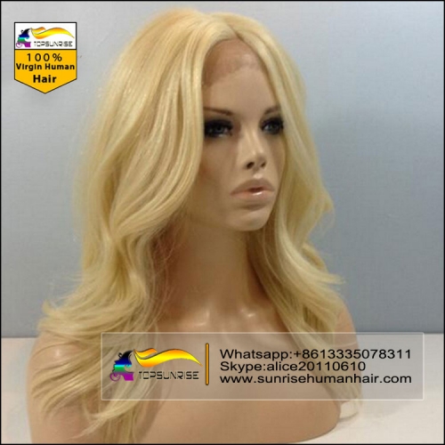 10 A Full Lace Human Hair Wigs Blonde 613/60/27  Brazilian Virgin Hair  natural wave  full lace Human Hair Wigs for Black/White Women