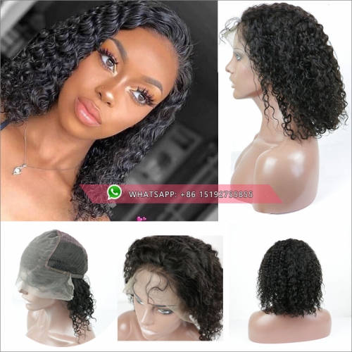 Hotselling curly brazilian lace front  bob Wigs ,130% ,150% density,glueless full lace human hair bob wigs pre plucked