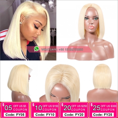 Fashion #613 Color Full Lace Human Hair bob Wigs Brazilian Remy Hair, Silky stragith lace front bob Wigs With Baby Hair Pre Plucked