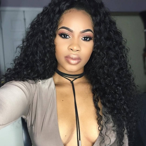 Factory direct sale curly  African American  full lace wigs with baby hair