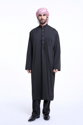 Long sleeve muslim jubah dubai kaftan kimono men abaya-LR805,MEN ABAYA