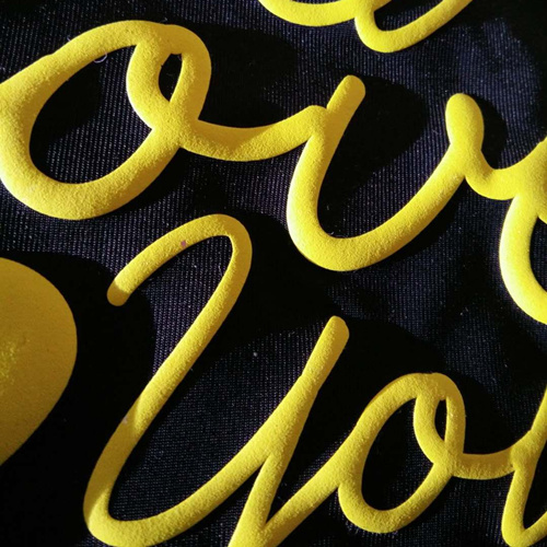 3D yellow heat transfer vinyl for T-shirt