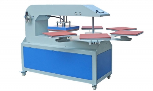 Pneumatic 6 worktable rotary heat press machine