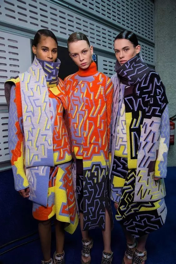 geometry prints from London Fashion Week 2014 by sublimation ink