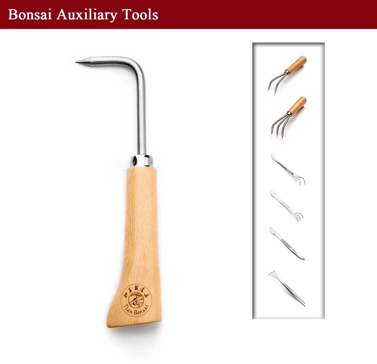 Conjunto de herramientas bonsai de 3 piezas de grado profesional nmk-02