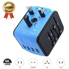 Travel Adapter JMFONE International Tavel Power Adapter 4 USB Wall Charger Worldwide Travel Charger Universal AC Wall Outlet Plugs for US, EU, UK, AU