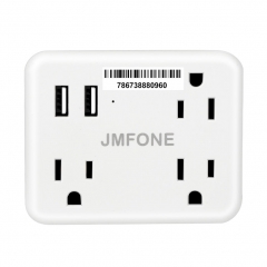 Cruise Power Strip, Non Surge Protector & Ship Approved, 3-Outlet Extender Wall Mount with 2 USB Outlets (2.4A Max), Widely Spaced Multi Plug Wall Tap USB Wall Charger for Travel