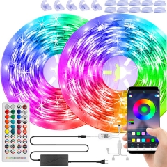 65.6ft Led Strip Lights Music Sync Led Lights for Bedroom Bluetooth, SMD 5050 RGB Bedroom Lights