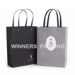 Custom retail logo printed paper gift bags with handles