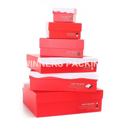 Custom different types christmas hard paper gift box with lid