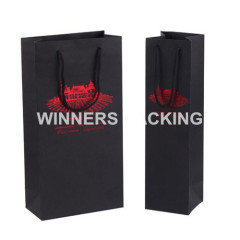 Custom design printed luxury famous brand paper bag for wine