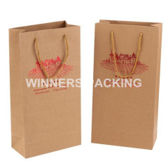Custom design printed luxury famous brand paper bag for wine