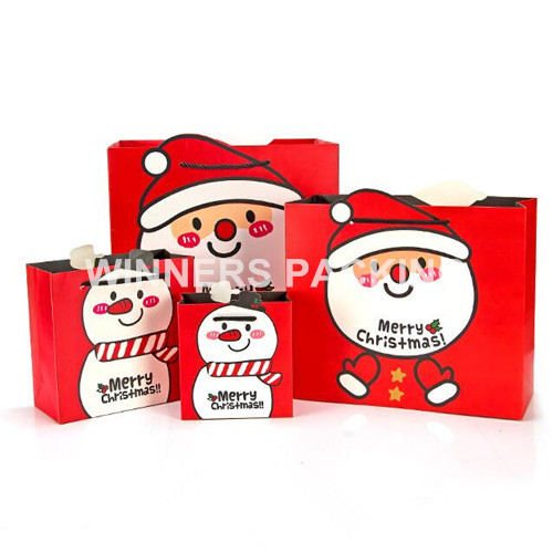 newest high quality recycle fancy paper customized luxury small christmas paper gift bag