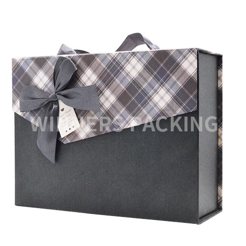 Custom Logo Recycled Cardboard Packaging Magnetic Closure Black Paper Gift Boxes