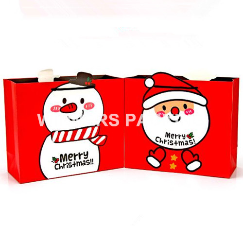 newest high quality recycle fancy paper customized luxury small christmas paper gift bag