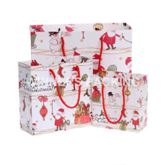 OEM printed merry christmas gift paper bags on promotion