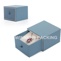 New custom jewelry gift packing box paper foldable necklace drawer box
