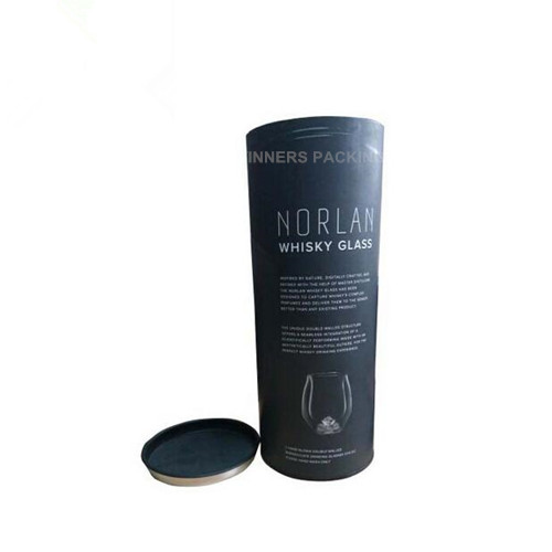 Elegant black cardboard paper tube package round black cardboard gift box paper tube for gift packaging