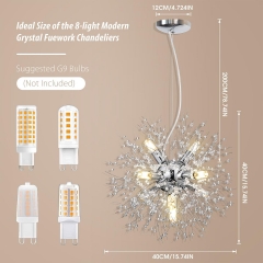 8-Light Modern Firework Shade Crystal Chandeliers