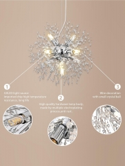 8-Light Modern Firework Shade Crystal Chandeliers