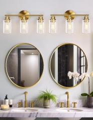 3-Light Golden Bathroom Vanity Lamp