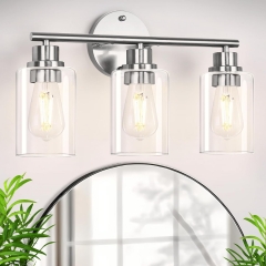 3-Light Silver Bathroom Vanity Lamp