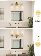 3-Light Golden Bathroom Vanity Lamp