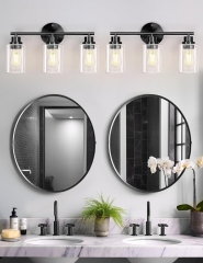 3-Light Black Bathroom Vanity Lamp