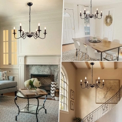 6-Light Industrial Iron Farmhouse Chandeliers