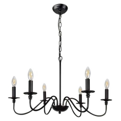 6-Light Industrial Iron Farmhouse Chandeliers