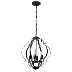 4-Light Black Chandelier Pendant Light